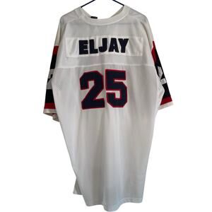 Y2K Eljay #25 Blue White Throwback NFL Jersey Sz 2XLT Oversize Football All Pro